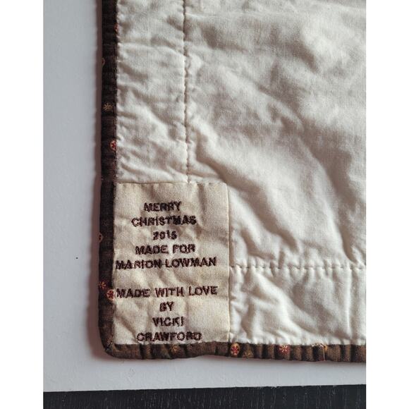 Embroidered Four Seasons Quilted Wall Hanging Handmade Winter Fall - Picture 3 of 8